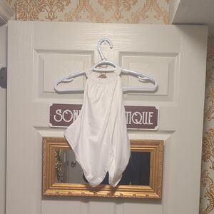 Elegant White Halter Top